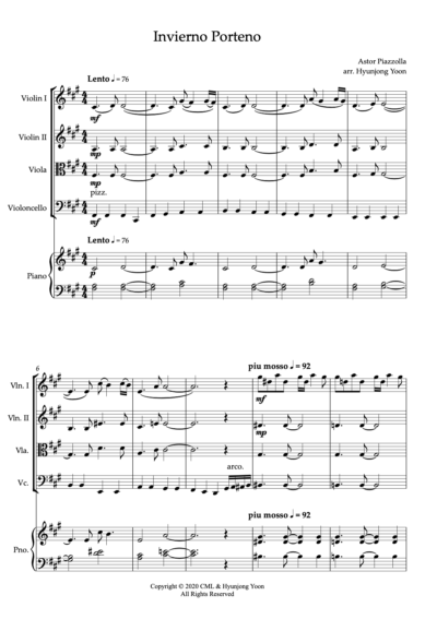 A. Piazzolla - Winter (Invierno Porteno) - Image 2