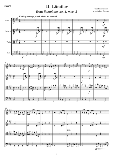G. Mahler - Landler (from Symphony No.1, mov. 2) - Image 2