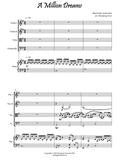A Million Dreams<br>(ver. Piano Quintet) - Image 2